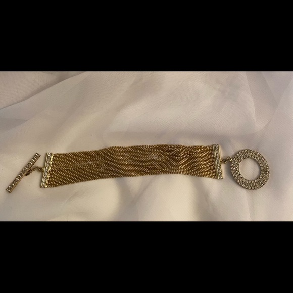 Rhinestone &Gold Bracelet - Picture 8 of 12